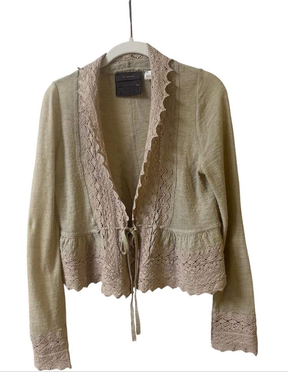 Anthropologie Guinevere cardigan sweater oatmeal color sz Medium